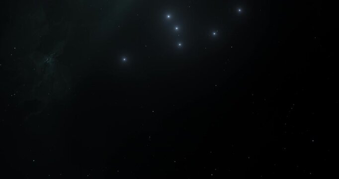 Andromeda constellation in the outer space