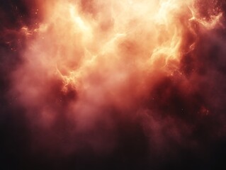 Fiery nebula, cosmic clouds, abstract space.