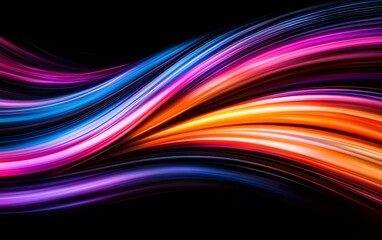 Fototapeta premium Abstract Vibrant Swirling Light Trails Dynamic Colorful Motion Blur Energy Flow Background
