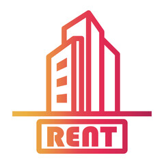 rent Line Gradient Icon
