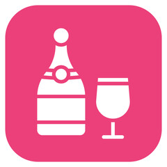 Champagne icon vector image. Can be used for Honeymoon.
