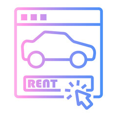 car Line Gradient Icon