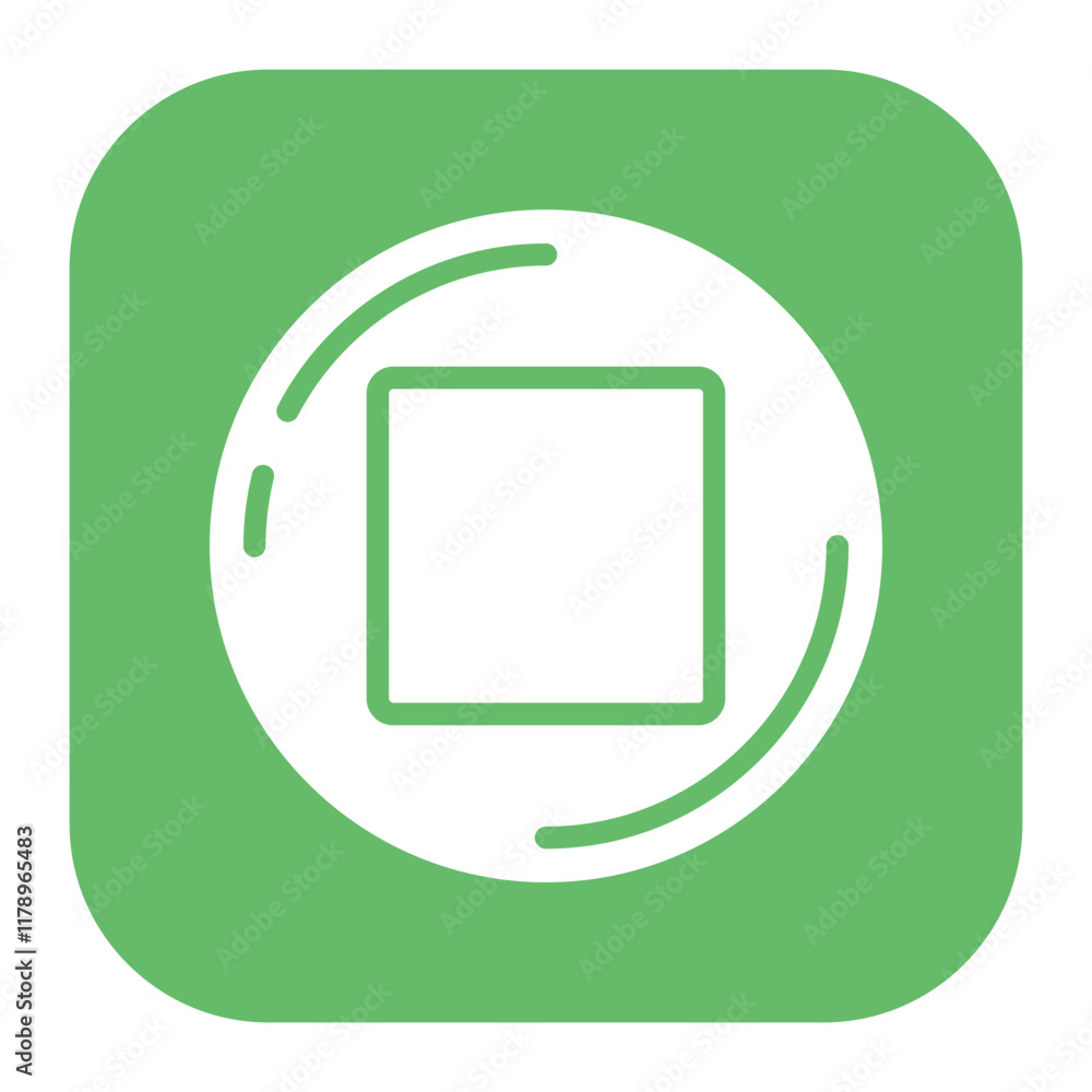 Poster stop button icon vector image. can be used for podcast.