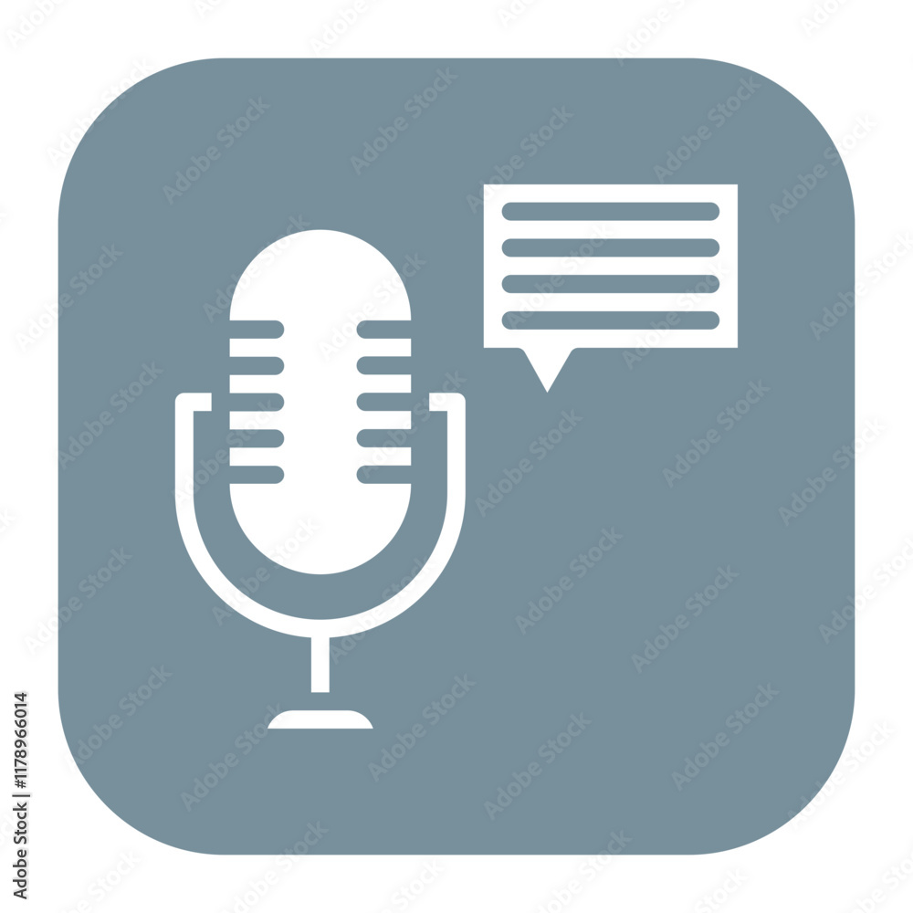 Poster podcast transcript icon vector image. can be used for podcast.