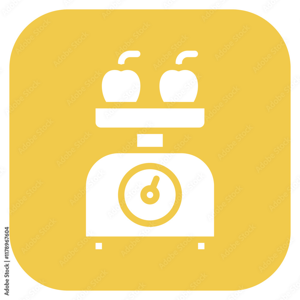 Poster food scale icon vector image. can be used for food processing.