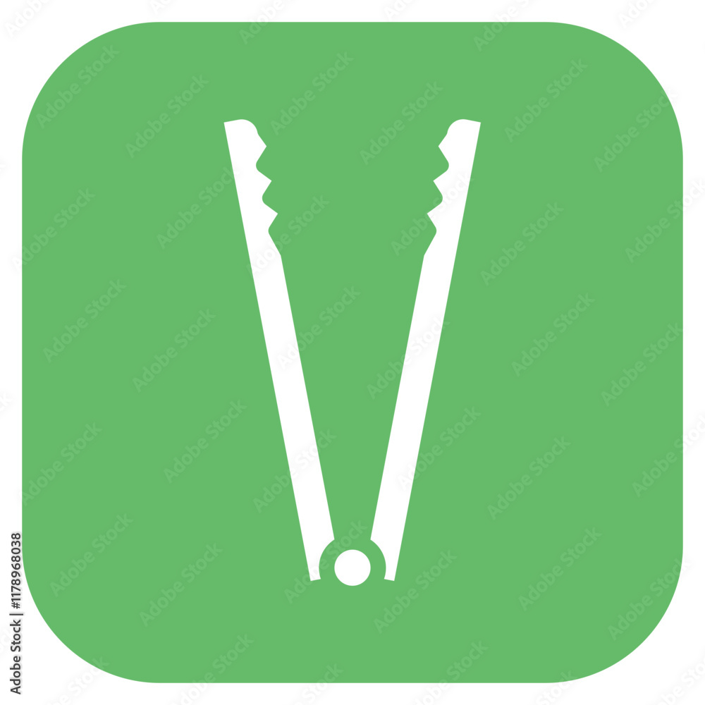 Poster tongs icon vector image. can be used for food processing.