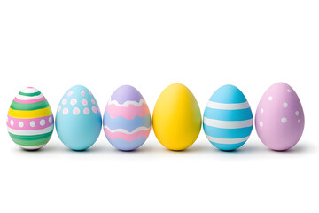Colorful easter eggs collection isolated on white background