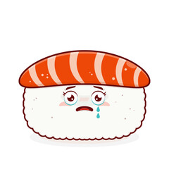 sushi salmon scared face cartoon cute