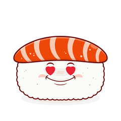 sushi salmon love face cartoon cute