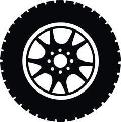 car wheel silhouette style icon design, Vehicle automobile wheel automotive part and auto theme Vector illustration