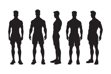 Man Fitness Silhouette Vector illustration