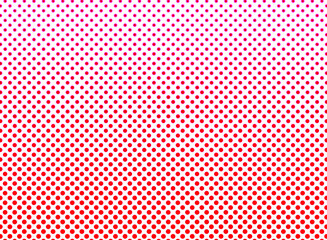 The background has a pattern of small circles arranged in rows of deep red to pink and white. Fabric pattern background, festival, colorful, Valentine's Day