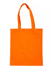 Orange canvas bag is isolated on a white background.