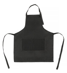 Black apron with pockets. Object is isolated on a white background.