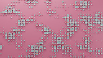 3d rendering of multiple hearts on a pink background. 3d illustration for Valentine's Day. The idea of love, harmony and happiness. Abstract background.