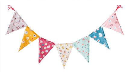 Obraz premium Multicolor Triangular Bunting Party Decoration isolated on white background