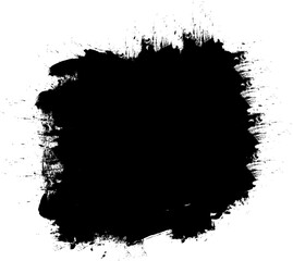 black brushed painting banner label artistic grunge graphic element