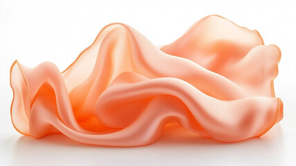 Fototapeta premium peach silk cloth flows beautifully