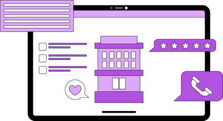 Online Hotel Booking Vector