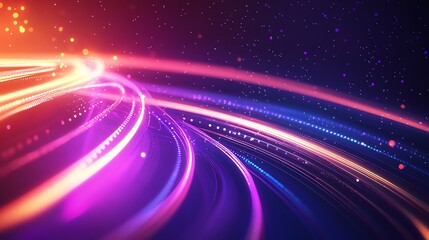 Fototapeta premium Abstract Background 3D Render Glowing Lines
