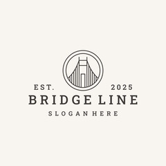 Bridge logo vector hipster vintage icon illustration