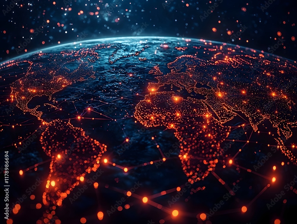 Poster global digital landscape of interconnected wireless communication networks