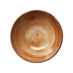 Rustic Brown Ceramic Bowl: A close-up of a simple yet elegant brown ceramic bowl, featuring a...