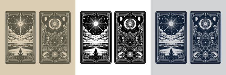 modern beach playing card tattoo design