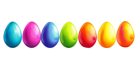 Obraz premium Colorful Easter eggs set isolated on a white background