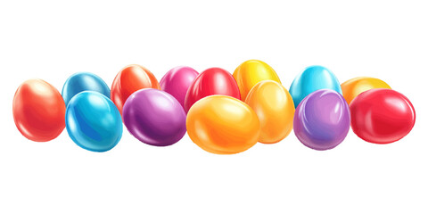 Colorful Easter eggs set isolated on a white background