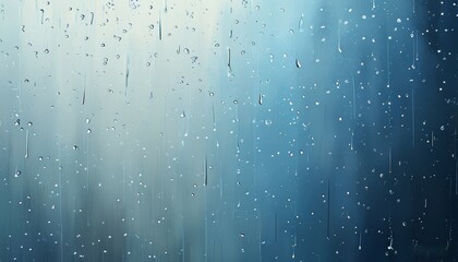 blue gradient fogged window, with water droplets