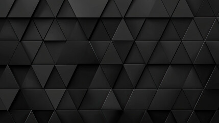 Obraz premium Futuristic High-Tech Dark Background with Triangular Block Structure, 3D Wall Texture featuring Tile Pattern of Triangular Shapes, Modern and Sleek Design, Digital Artwork for Technology and Architect
