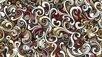 Abstract Swirling Floral Pattern Design in Warm Colors