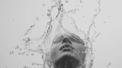 Gray liquid splash in slow motion, dynamic and detailed 