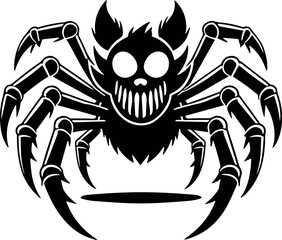 Spider vector black silhouette cricut design for T-shirt