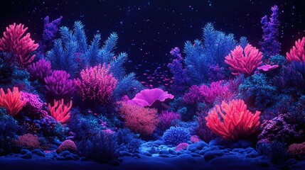 Vibrant Underwater Coral Reef: A Luminous Ocean Scene