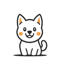 可愛いイヌのイラスト・ステッカー風