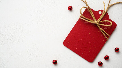 Red Gift Label on white background
