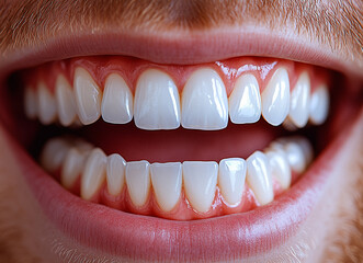 Fototapeta premium Close-up of Human Teeth and Gums