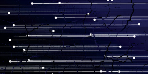 Vector technology circuit lines and dots on blue background, circuit board network connections. vector.