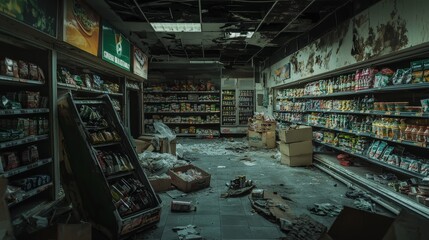 Abandoned gothic church interior slung derelict forsaken outcast