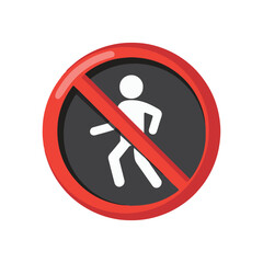 No Pedestrians  vector icon. No Pedestrians sign symbol. Vector illustration. 