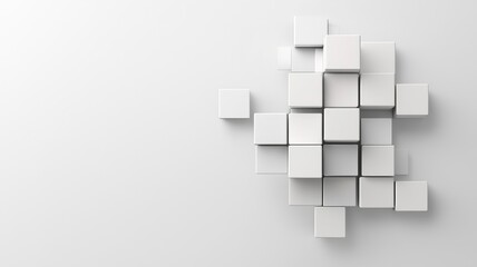Obraz premium Abstract 3D Cubic Structures Symbolizing Data Flow in a Modern Artistic Design with Minimalist Aesthetic and Clean Lines