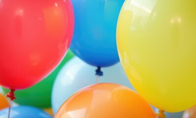 Colorful balloons in vibrant hues.