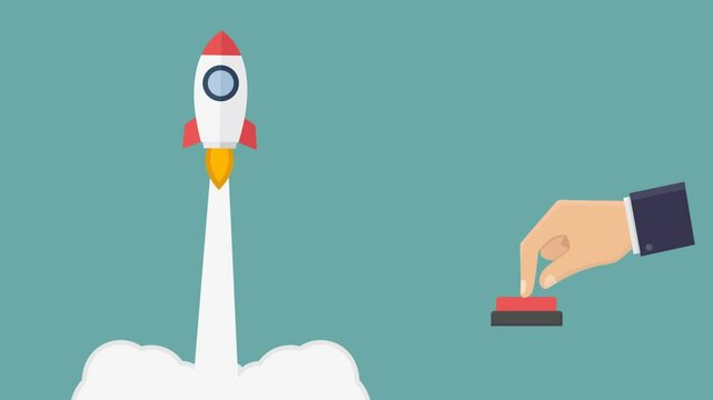 Hand push button and rocket launch