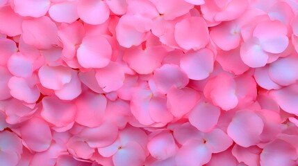 Obraz premium Top view of Pink petals background. Copy space for text. Spring concept, Lifestyle. For banner design, poster, social media, blog, cover, thumbnail, presentation