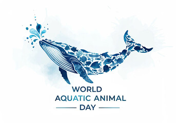 Celebrating World Aquatic Animal Day with a Majestic Whale Illustration