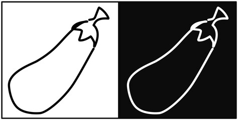 hand drawn vector illustration of an eggplant