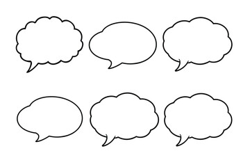 Hand drawn speech bubble on white background  