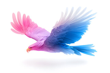 Fototapeta premium Abstract 3D eagle paper cut shape, isolated on a white background